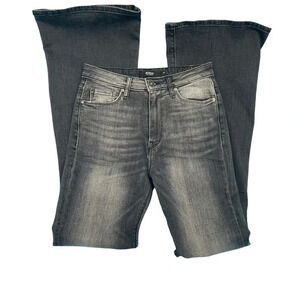 Hudson Womens Size 26 Holly Flare Gray High Rise Denim Distressed Jeans